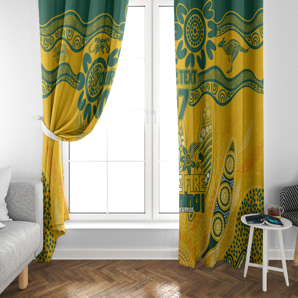 Custom Socceroos NAIDOC Week 2024 Window Curtain Indigenous Burning Fire National Colors