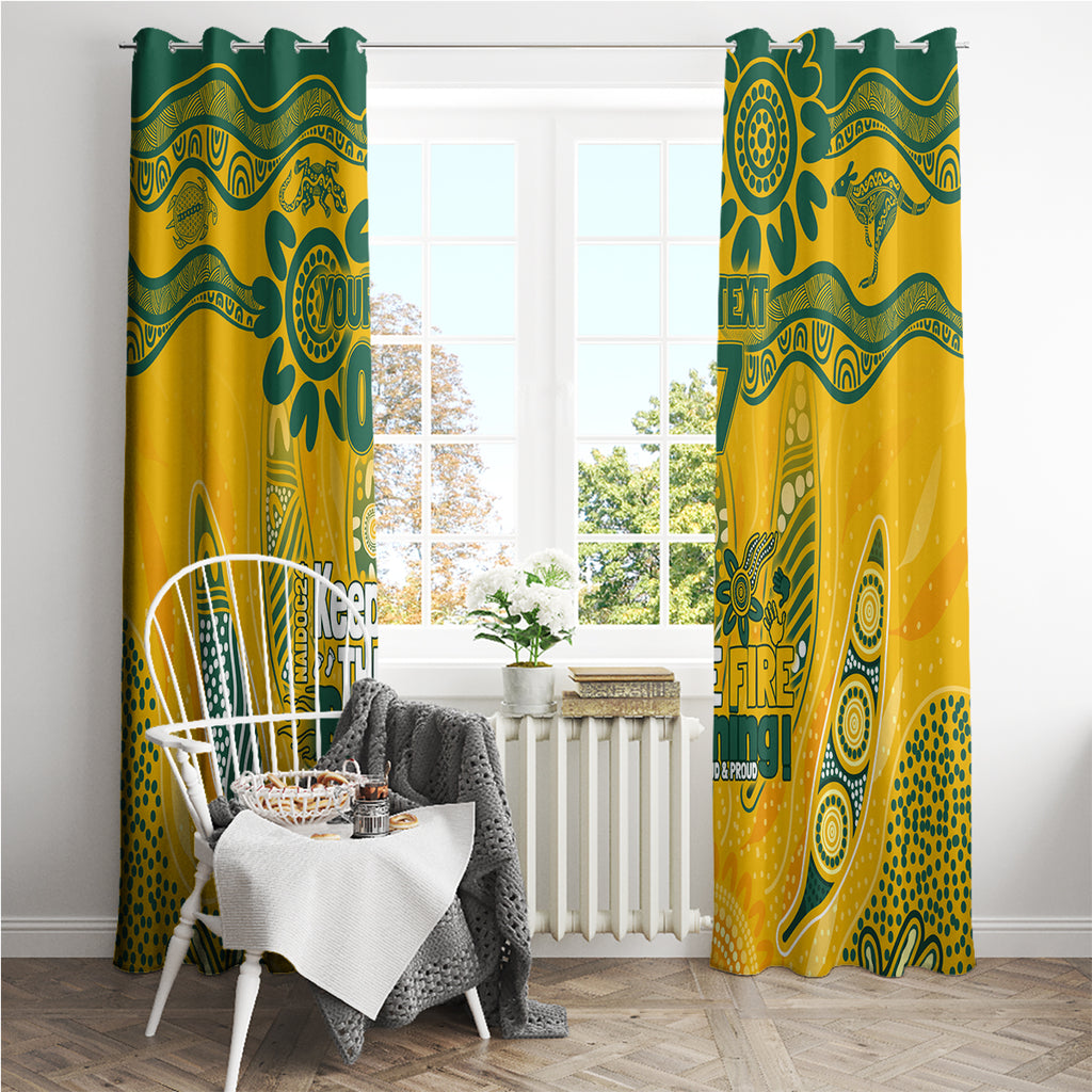 Custom Socceroos NAIDOC Week 2024 Window Curtain Indigenous Burning Fire National Colors