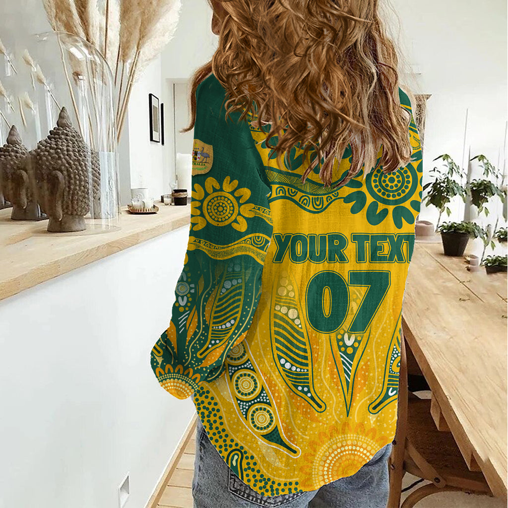 Custom Socceroos NAIDOC Week 2024 Women Casual Shirt Indigenous Burning Fire National Colors