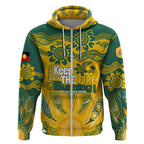 Custom Socceroos NAIDOC Week 2024 Zip Hoodie Indigenous Burning Fire National Colors