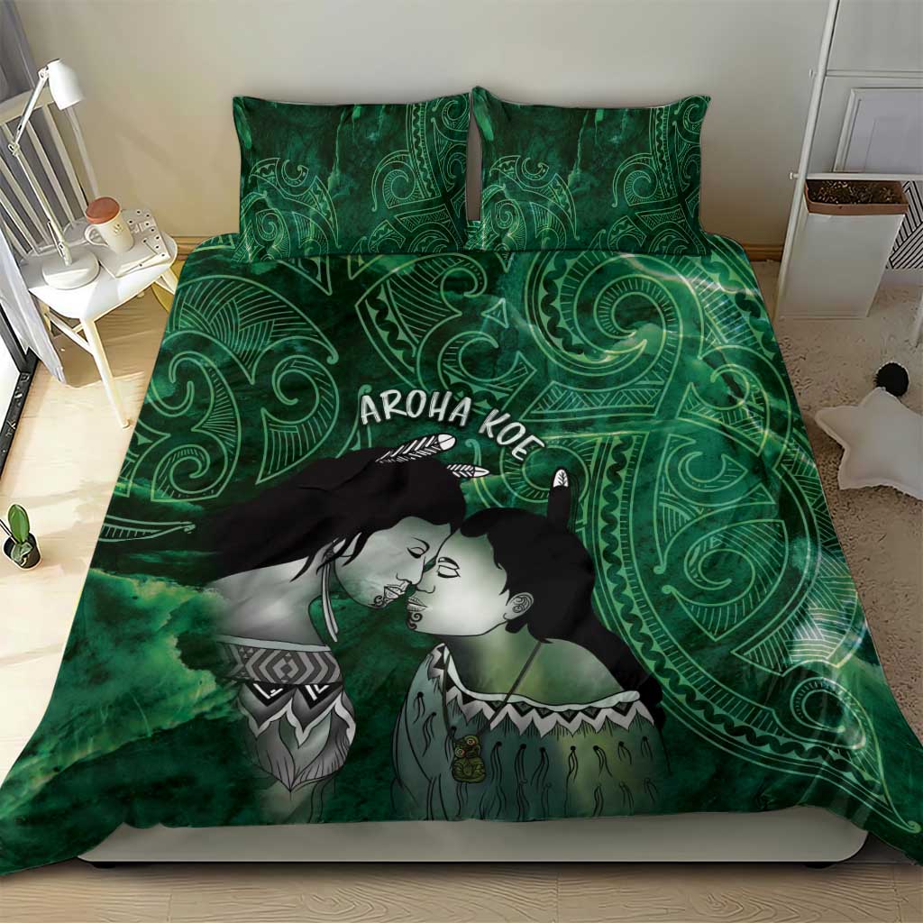 New Zealand Aroha Koe Mama Bedding Set Maori Hongi - Pounamu