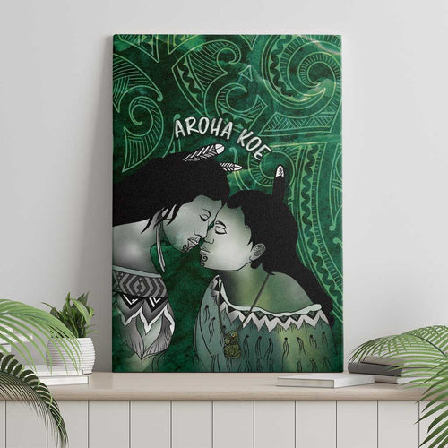 New Zealand Aroha Koe Mama Canvas Wall Art Maori Hongi - Pounamu