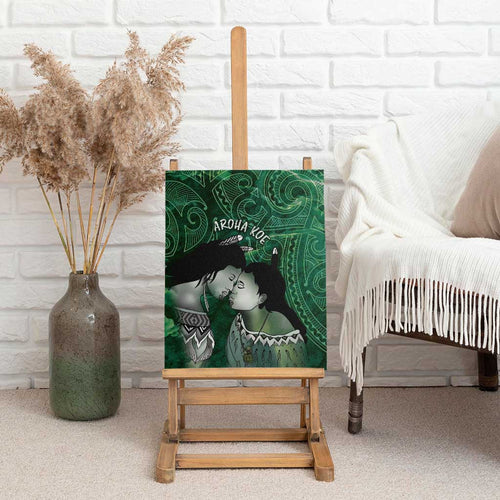 New Zealand Aroha Koe Mama Canvas Wall Art Maori Hongi - Pounamu