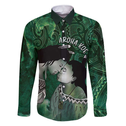 New Zealand Aroha Koe Mama Family Matching Tank Maxi Dress and Hawaiian Shirt Maori Hongi - Pounamu