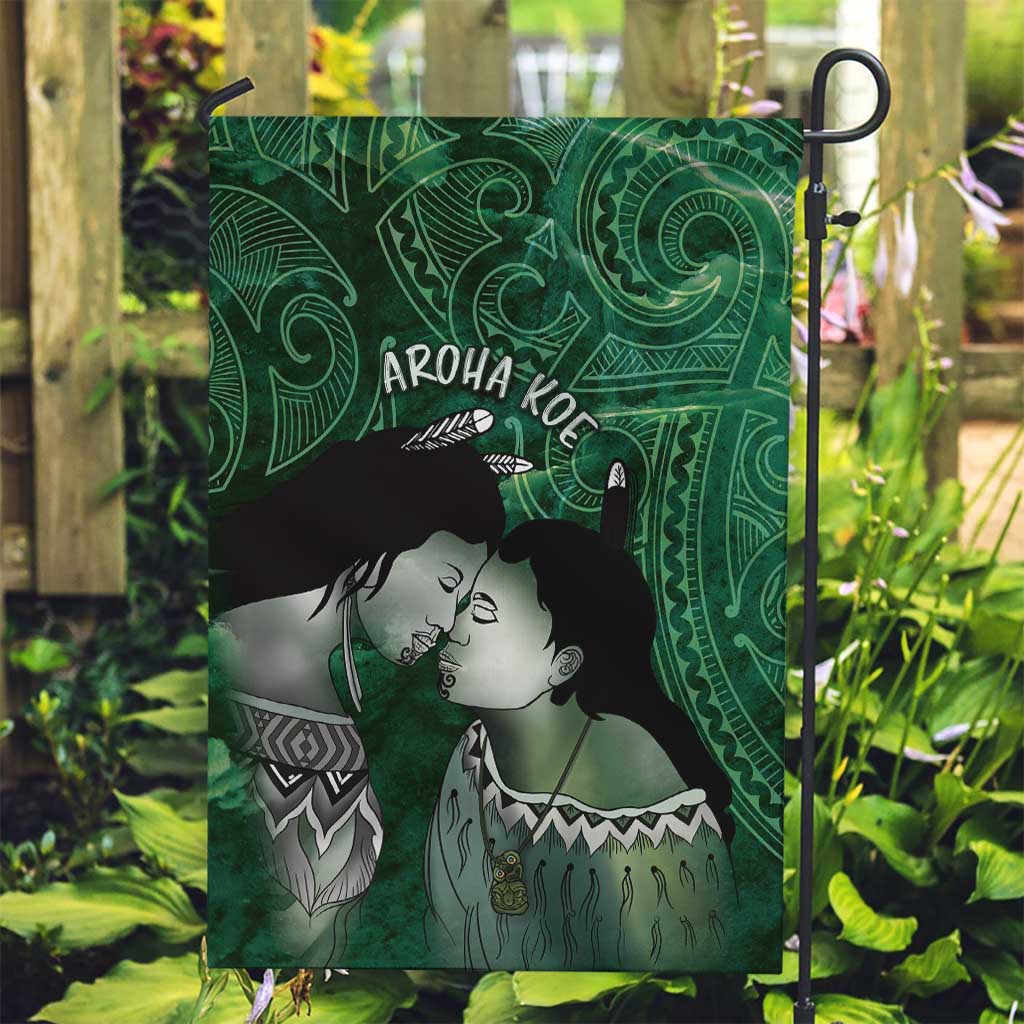 New Zealand Aroha Koe Mama Garden Flag Maori Hongi - Pounamu