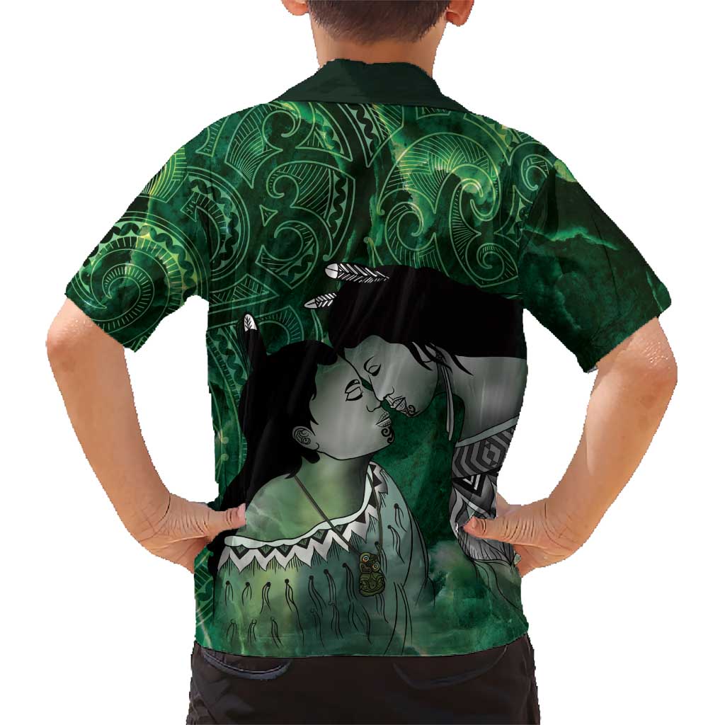 New Zealand Aroha Koe Mama Kid Hawaiian Shirt Maori Hongi - Pounamu