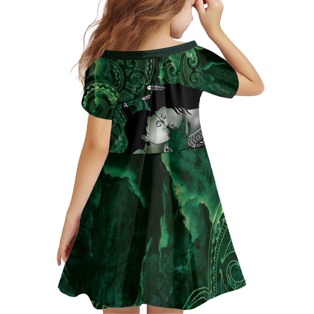 New Zealand Aroha Koe Mama Kid Short Sleeve Dress Maori Hongi - Pounamu