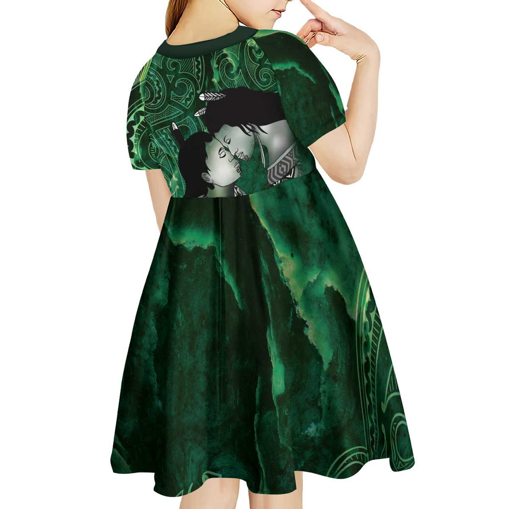 New Zealand Aroha Koe Mama Kid Short Sleeve Dress Maori Hongi - Pounamu