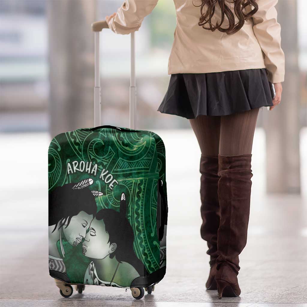 New Zealand Aroha Koe Mama Luggage Cover Maori Hongi - Pounamu
