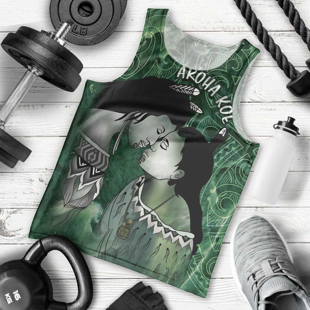 New Zealand Aroha Koe Mama Men Tank Top Maori Hongi - Pounamu
