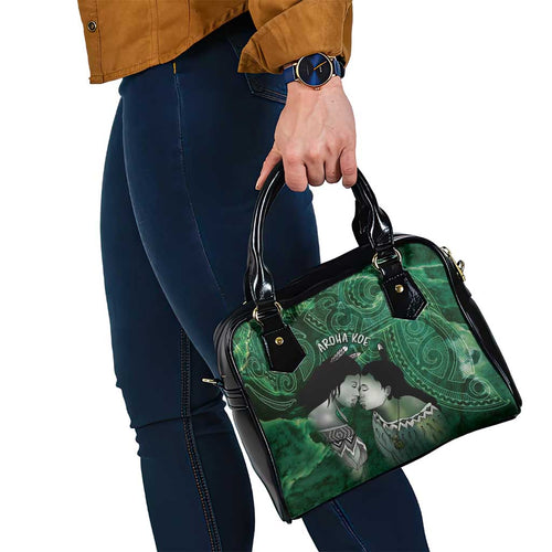 New Zealand Aroha Koe Mama Shoulder Handbag Maori Hongi - Pounamu