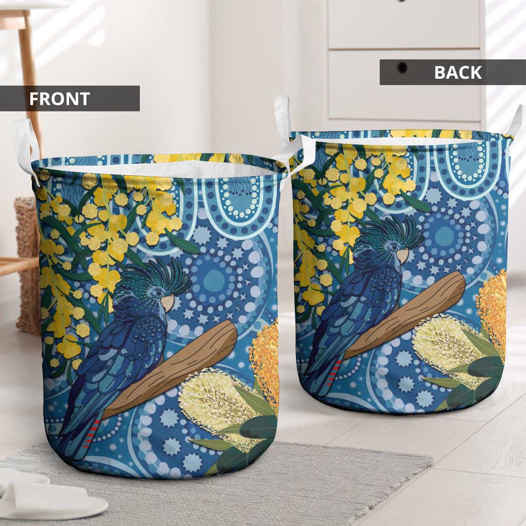 Black Cockatoo Australia Aboriginal Art Laundry Basket NAIDOC Week - Nature Lovers