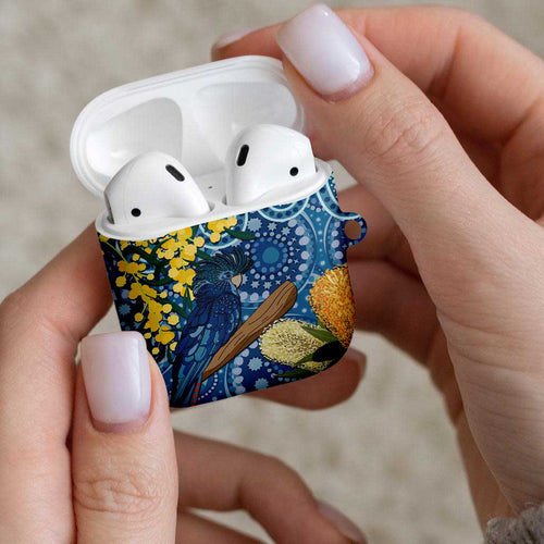 Black Cockatoo Australia Aboriginal Art AirPods Case NAIDOC Week - Nature Lovers