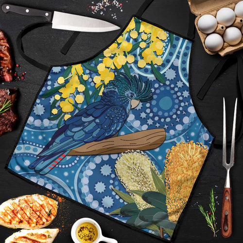 Black Cockatoo Australia Aboriginal Art Apron NAIDOC Week - Nature Lovers