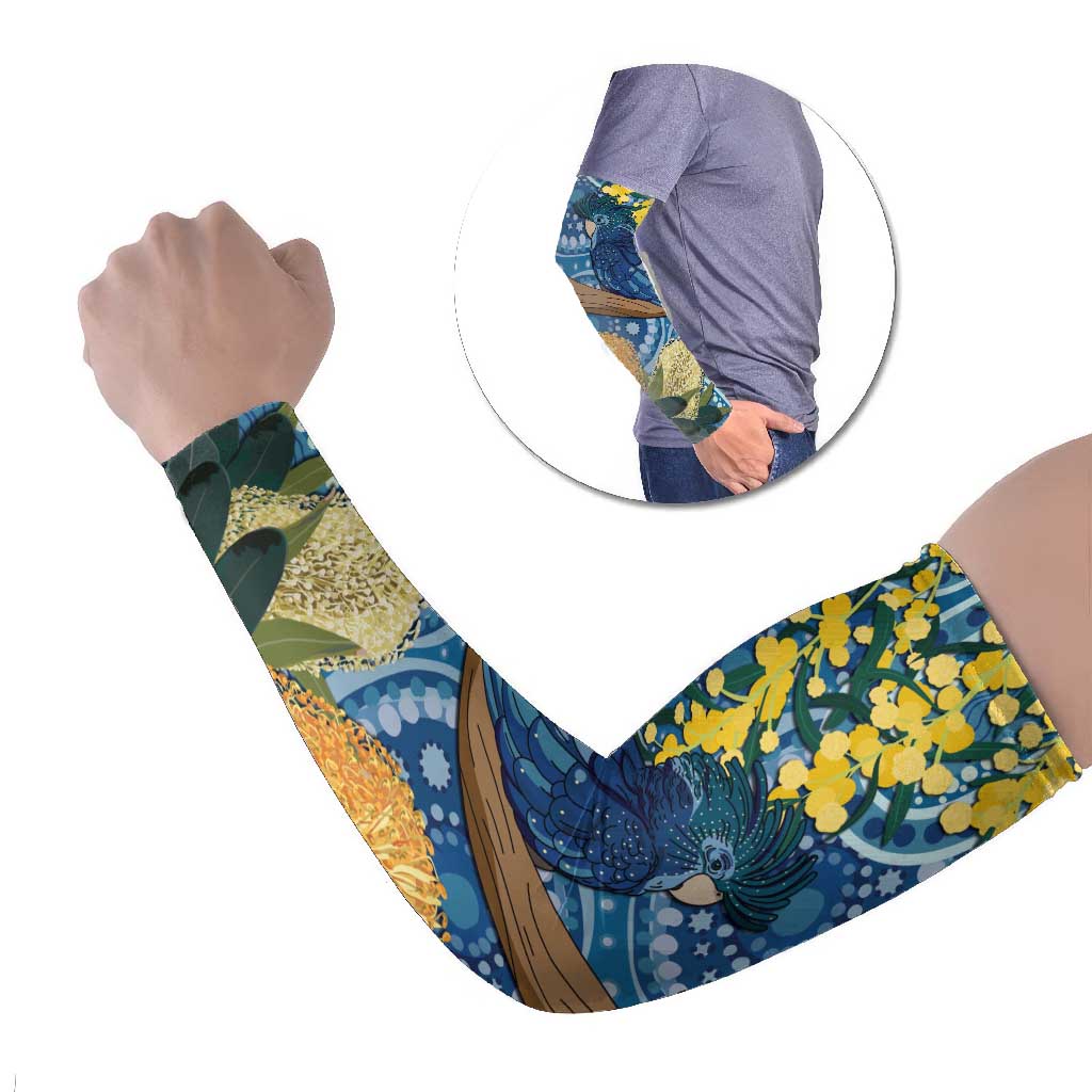 Black Cockatoo Australia Aboriginal Art Arm Sleeves NAIDOC Week - Nature Lovers