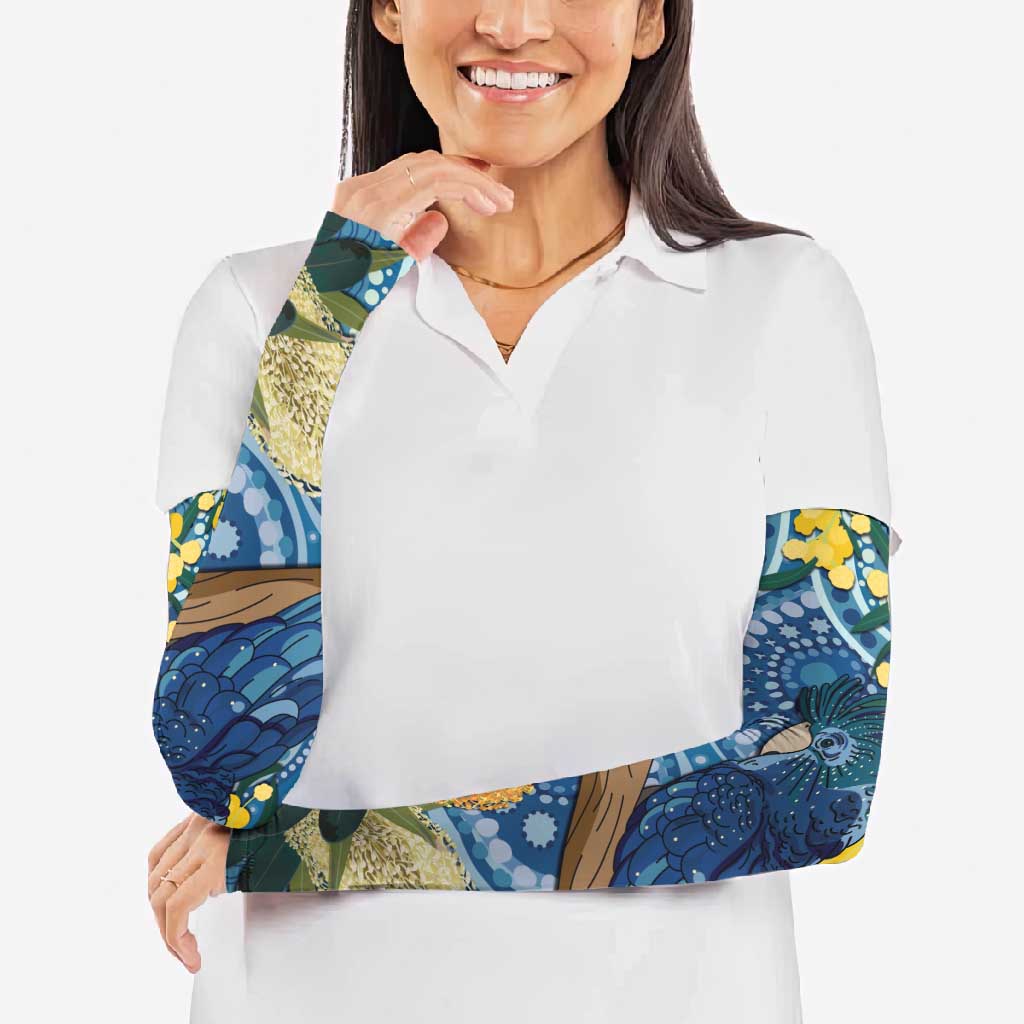 Black Cockatoo Australia Aboriginal Art Arm Sleeves NAIDOC Week - Nature Lovers