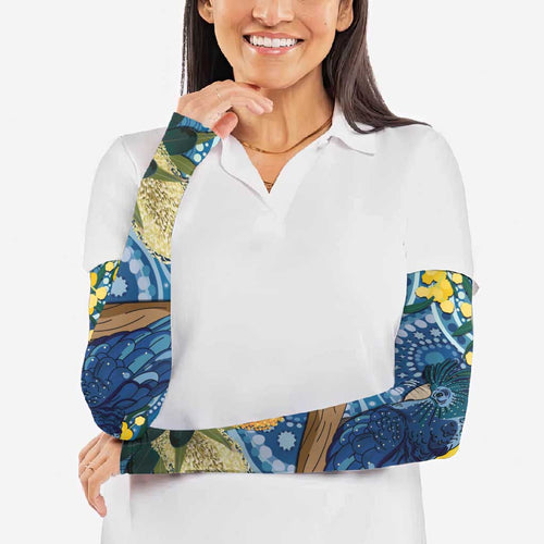 Black Cockatoo Australia Aboriginal Art Arm Sleeves NAIDOC Week - Nature Lovers