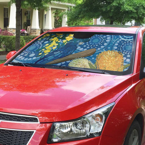 Black Cockatoo Australia Aboriginal Art Auto Sun Shade NAIDOC Week - Nature Lovers
