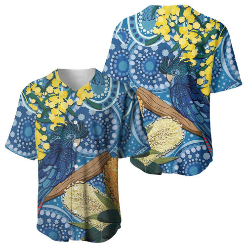 Black Cockatoo Australia Aboriginal Art Baseball Jersey NAIDOC Week - Nature Lovers