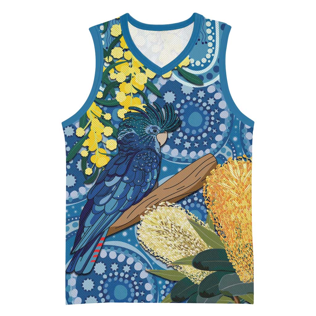 Black Cockatoo Australia Aboriginal Art Basketball Jersey NAIDOC Week - Nature Lovers
