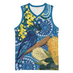 Black Cockatoo Australia Aboriginal Art Basketball Jersey NAIDOC Week - Nature Lovers