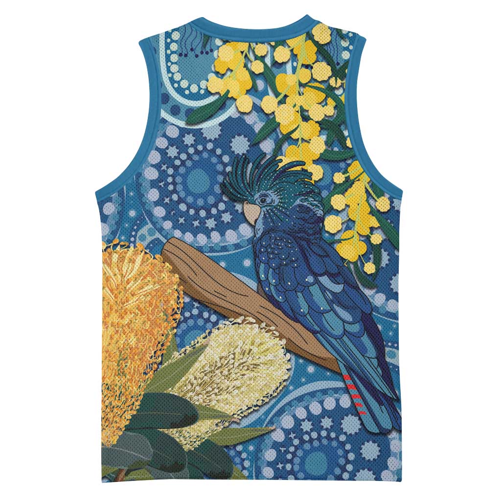 Black Cockatoo Australia Aboriginal Art Basketball Jersey NAIDOC Week - Nature Lovers