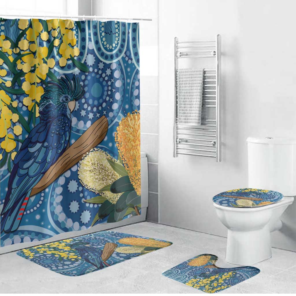 Black Cockatoo Australia Aboriginal Art Bathroom Set NAIDOC Week - Nature Lovers