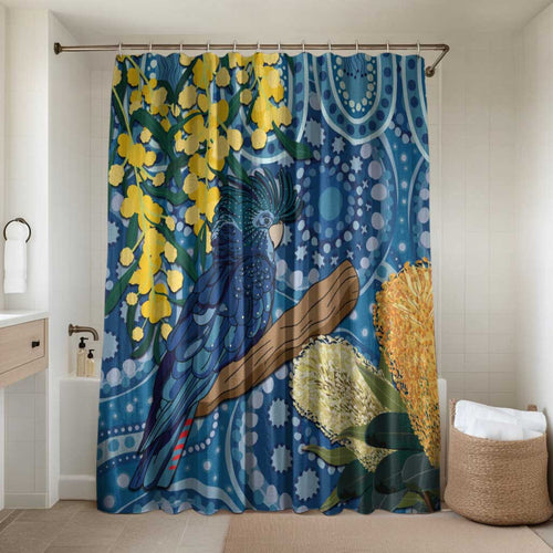 Black Cockatoo Australia Aboriginal Art Bathroom Set NAIDOC Week - Nature Lovers