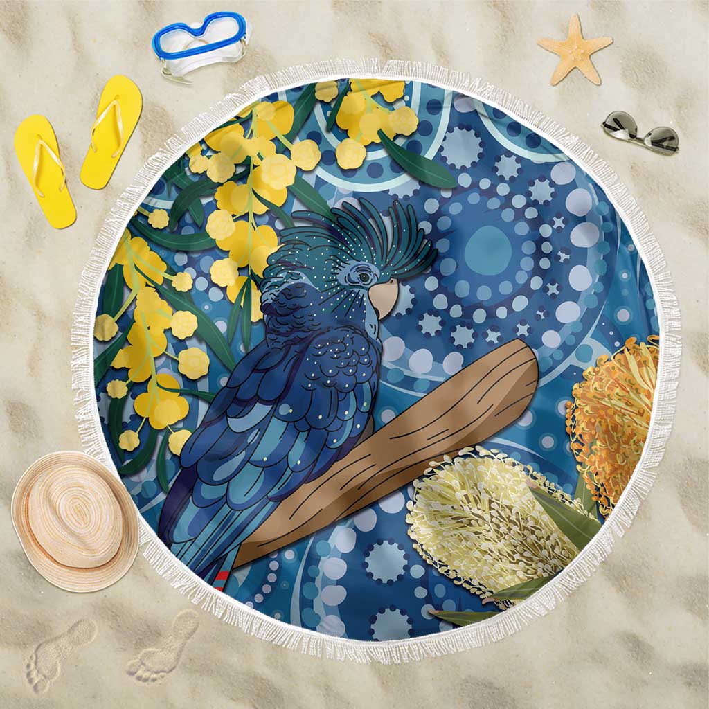 Black Cockatoo Australia Aboriginal Art Beach Blanket NAIDOC Week - Nature Lovers