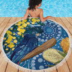 Black Cockatoo Australia Aboriginal Art Beach Blanket NAIDOC Week - Nature Lovers