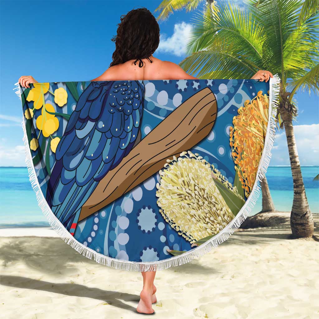 Black Cockatoo Australia Aboriginal Art Beach Blanket NAIDOC Week - Nature Lovers
