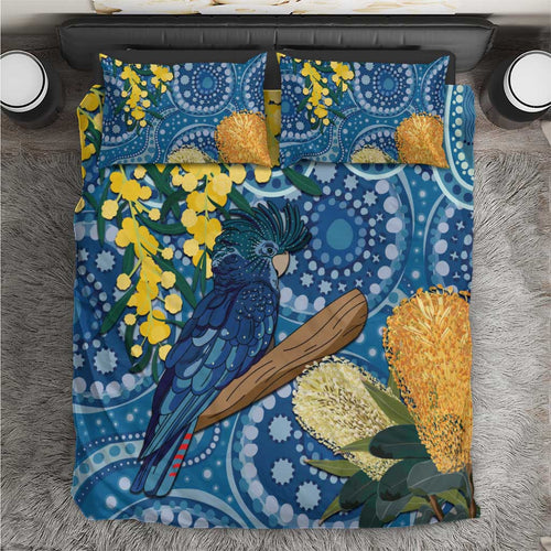 Black Cockatoo Australia Aboriginal Art Bedding Set NAIDOC Week - Nature Lovers