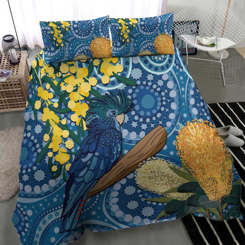 Black Cockatoo Australia Aboriginal Art Bedding Set NAIDOC Week - Nature Lovers