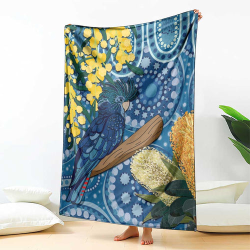 Black Cockatoo Australia Aboriginal Art Blanket NAIDOC Week - Nature Lovers