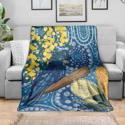 Black Cockatoo Australia Aboriginal Art Blanket NAIDOC Week - Nature Lovers