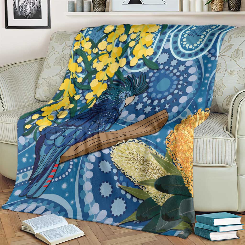 Black Cockatoo Australia Aboriginal Art Blanket NAIDOC Week - Nature Lovers