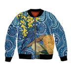 Black Cockatoo Australia Aboriginal Art Bomber Jacket NAIDOC Week - Nature Lovers