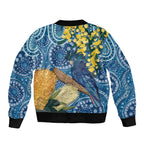 Black Cockatoo Australia Aboriginal Art Bomber Jacket NAIDOC Week - Nature Lovers