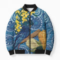 Black Cockatoo Australia Aboriginal Art Bomber Puffer Jacket NAIDOC Week - Nature Lovers