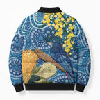 Black Cockatoo Australia Aboriginal Art Bomber Puffer Jacket NAIDOC Week - Nature Lovers