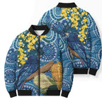 Black Cockatoo Australia Aboriginal Art Bomber Puffer Jacket NAIDOC Week - Nature Lovers