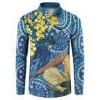 Black Cockatoo Australia Aboriginal Art Button Sweatshirt NAIDOC Week - Nature Lovers
