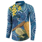 Black Cockatoo Australia Aboriginal Art Button Sweatshirt NAIDOC Week - Nature Lovers