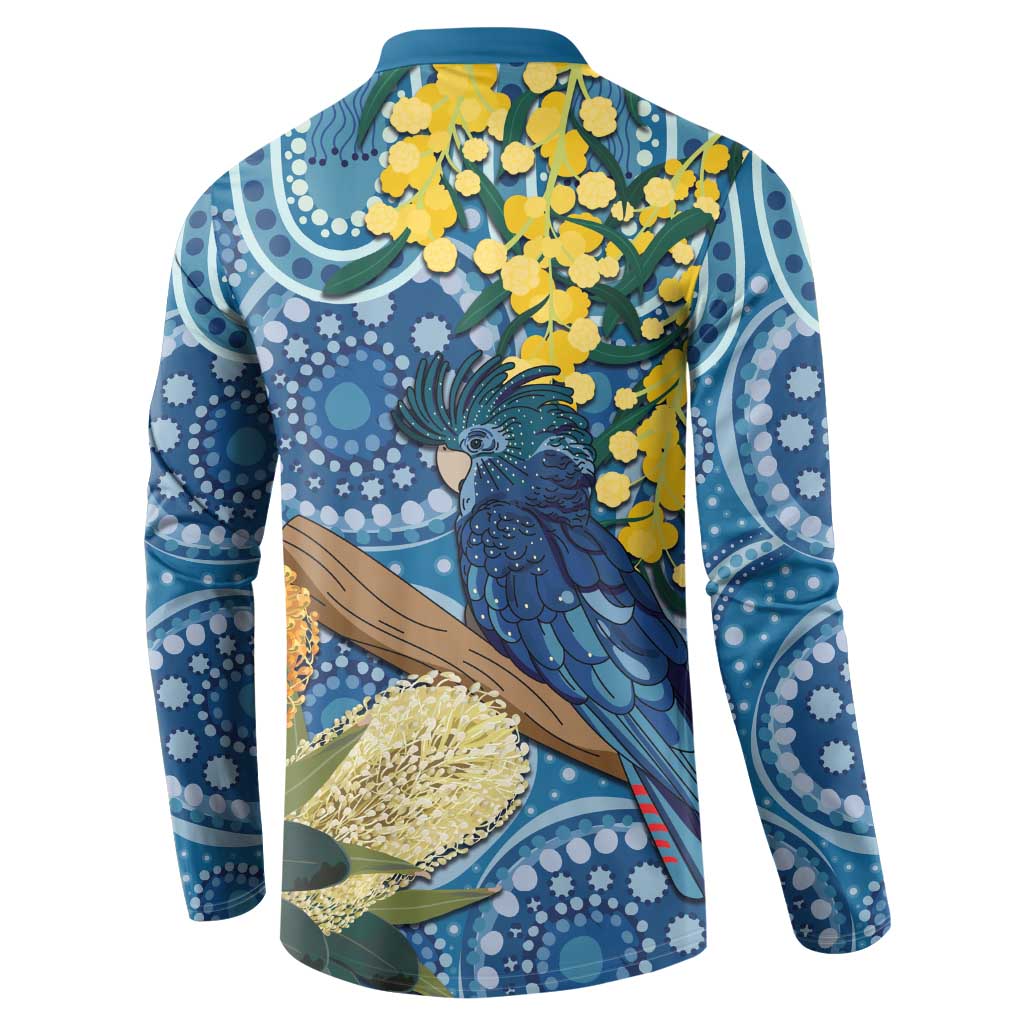 Black Cockatoo Australia Aboriginal Art Button Sweatshirt NAIDOC Week - Nature Lovers