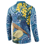 Black Cockatoo Australia Aboriginal Art Button Sweatshirt NAIDOC Week - Nature Lovers