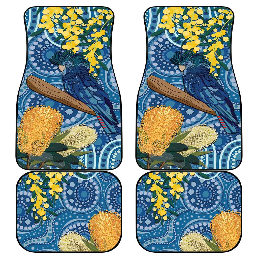 Black Cockatoo Australia Aboriginal Art Car Mats NAIDOC Week - Nature Lovers