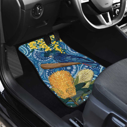 Black Cockatoo Australia Aboriginal Art Car Mats NAIDOC Week - Nature Lovers