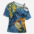 Black Cockatoo Australia Aboriginal Art Cross Shoulder Shirt NAIDOC Week - Nature Lovers