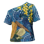 Black Cockatoo Australia Aboriginal Art Cross Shoulder Shirt NAIDOC Week - Nature Lovers