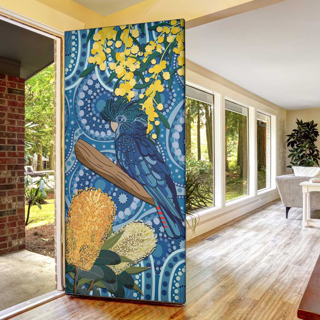 Black Cockatoo Australia Aboriginal Art Door Cover NAIDOC Week - Nature Lovers